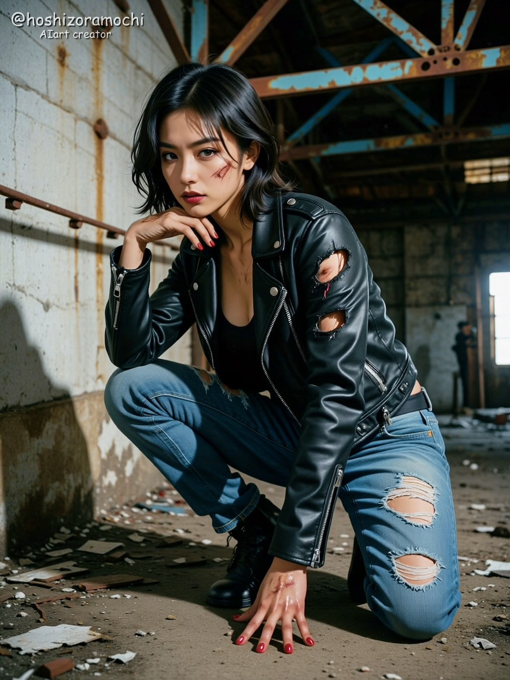 廃工場の危険な美女