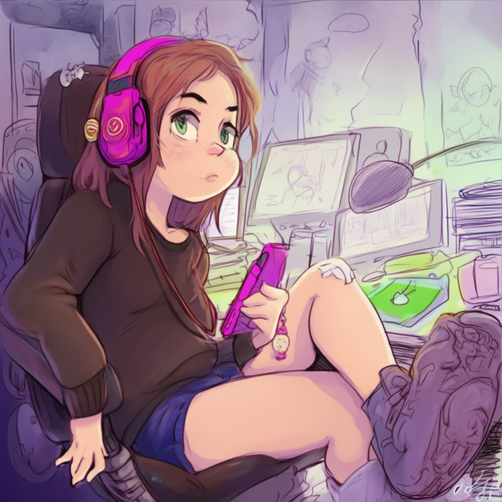 ヘッドホンのみで生成したイラスト