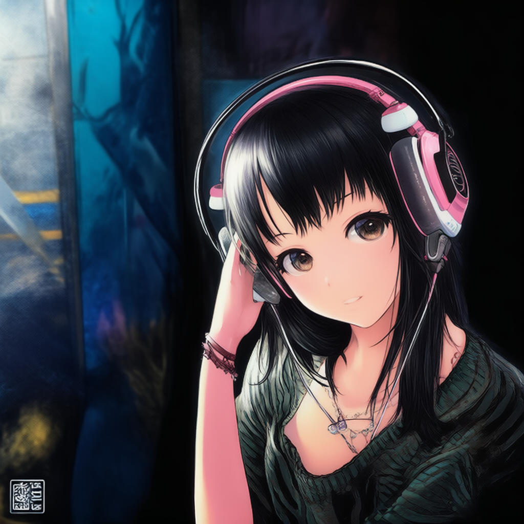 ヘッドホンのみで生成したイラスト