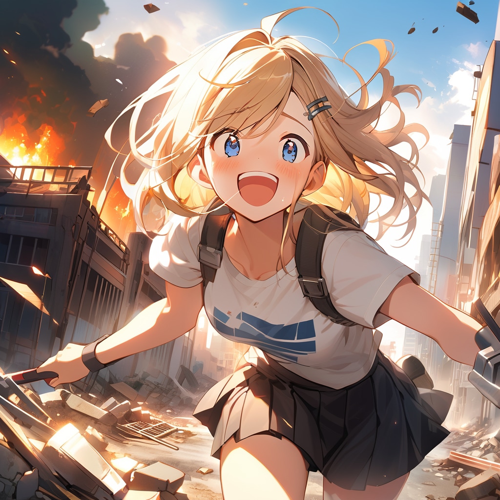 終末世界でも頑張ってる娘② | の人気AIイラスト・グラビア