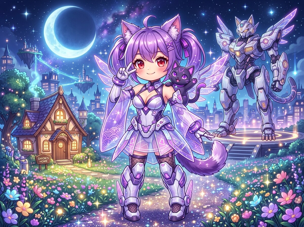 紫ツイにゃん