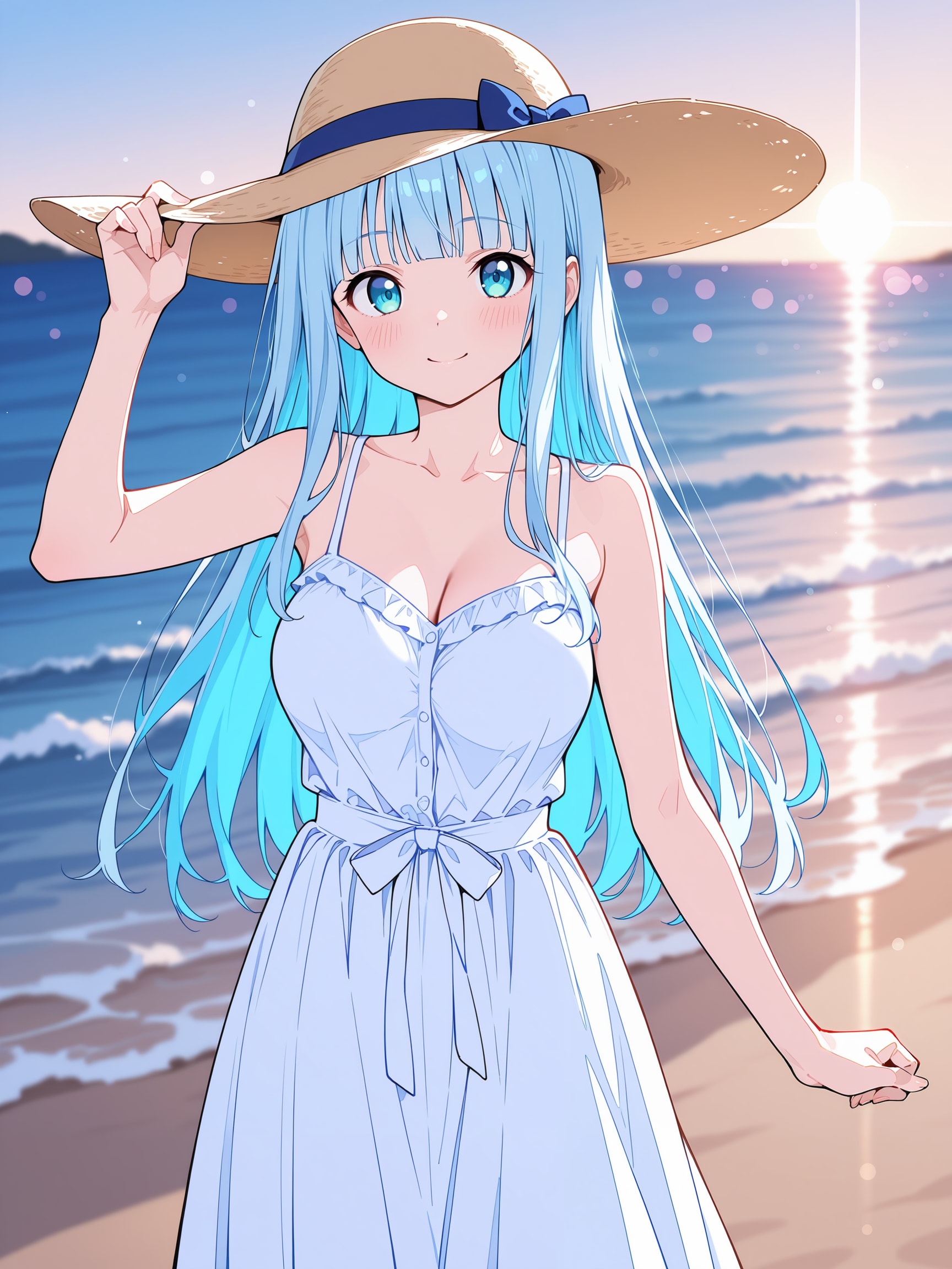 海とワンピースと麦わら帽子