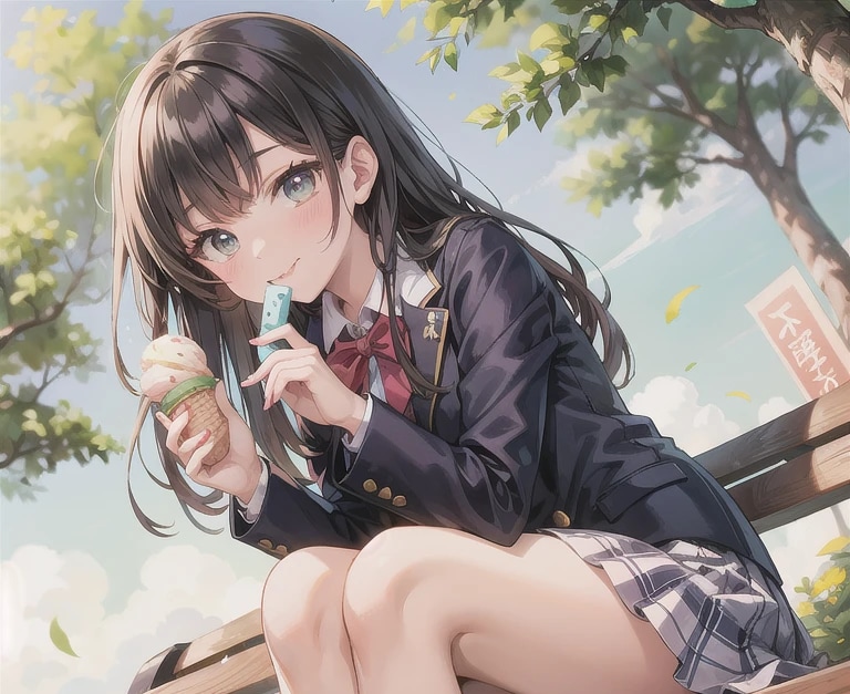 黒髪ロングでブレザーの少女８４ | の人気AIイラスト・グラビア