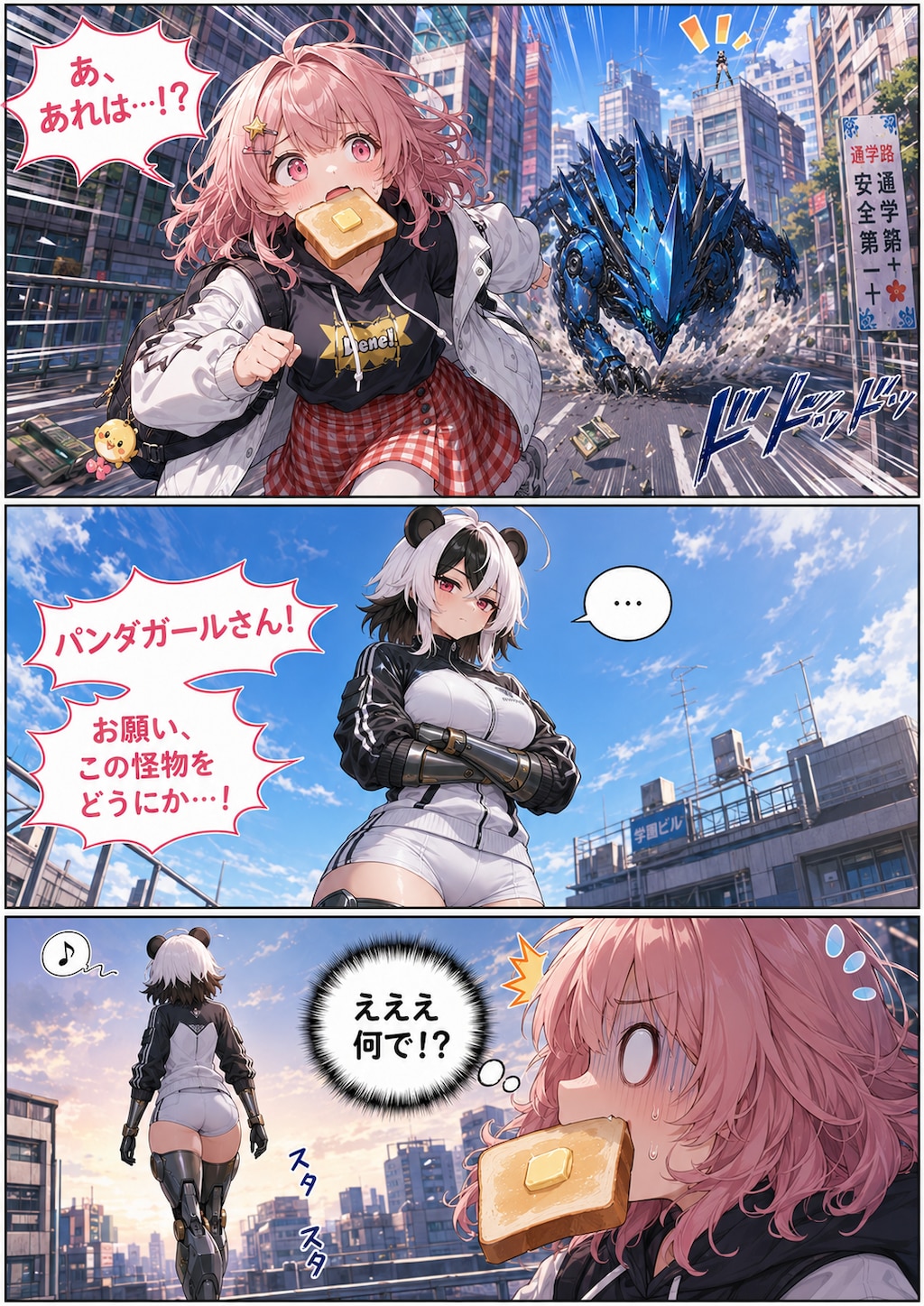 空前絶後！パンダガール「遅刻とパンとロマンスと」