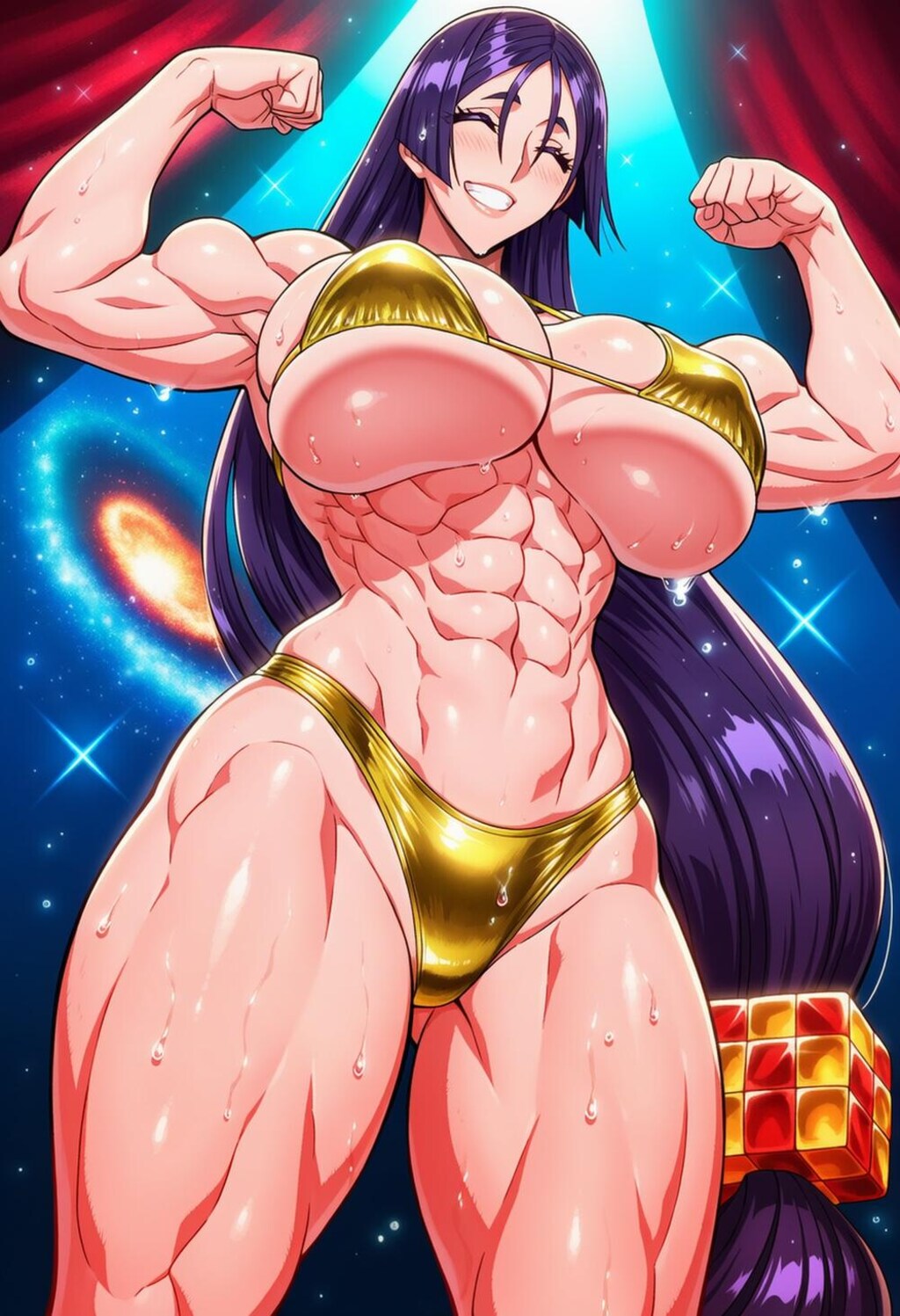 ボディビルポージングビキニコスプレ筋肉ボディビルダー人妻達