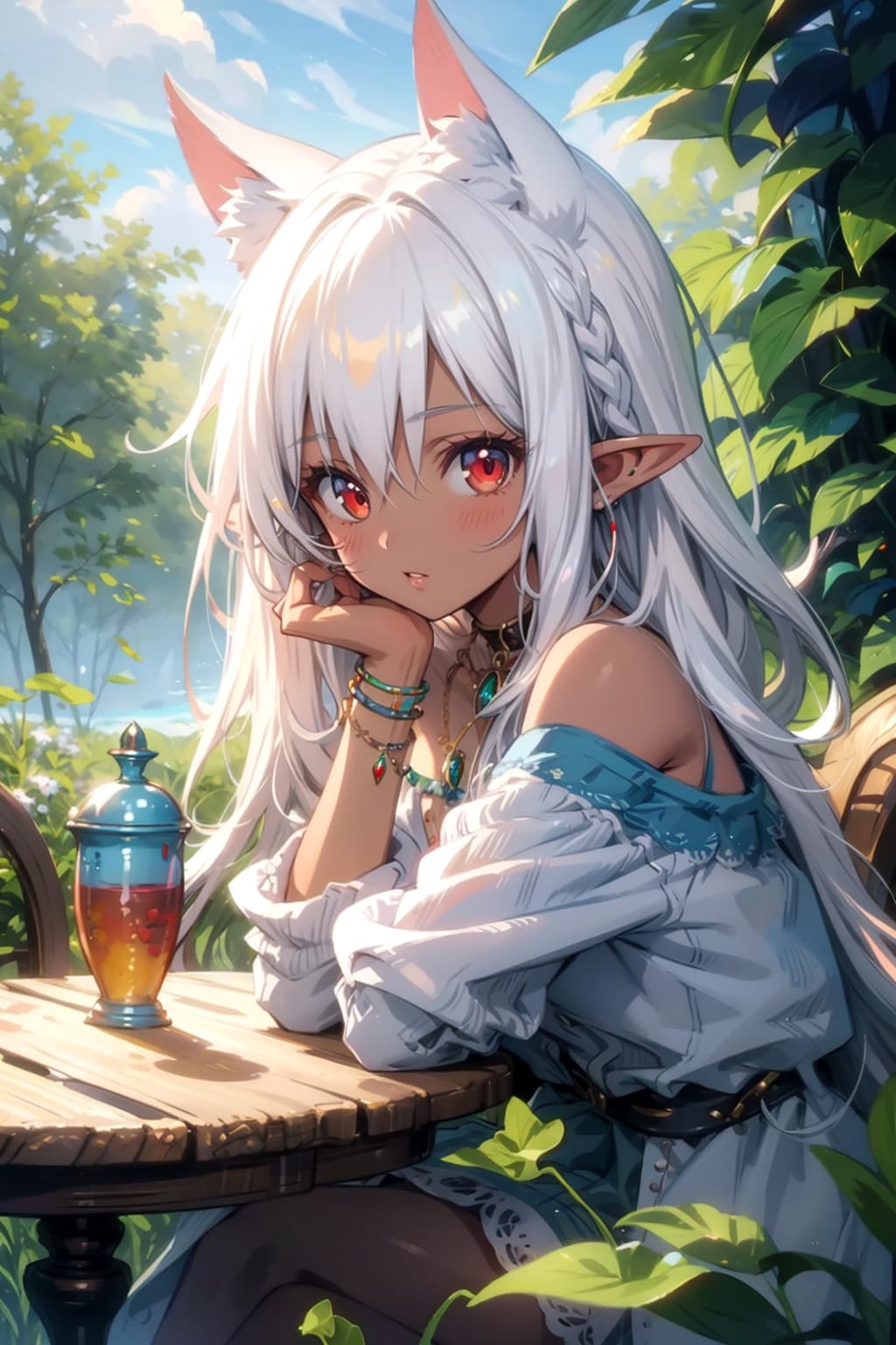 ケモミミ美少女ダークエルフ