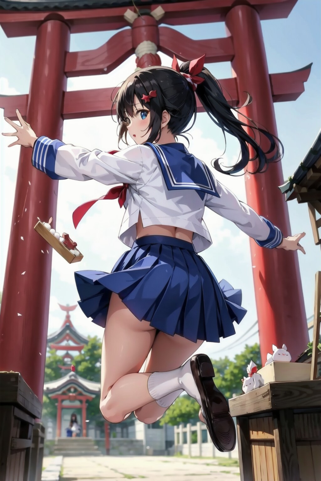 餅まきに参加するJK　〜制服のある風景〜