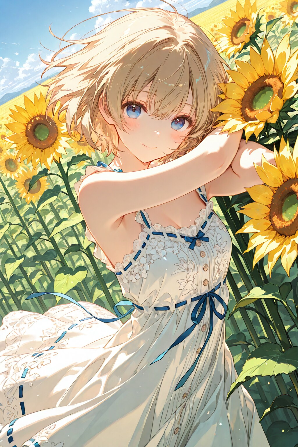 向日葵と少女