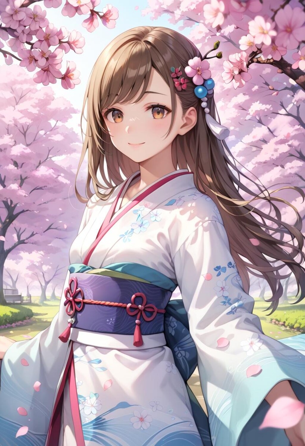 桜和服