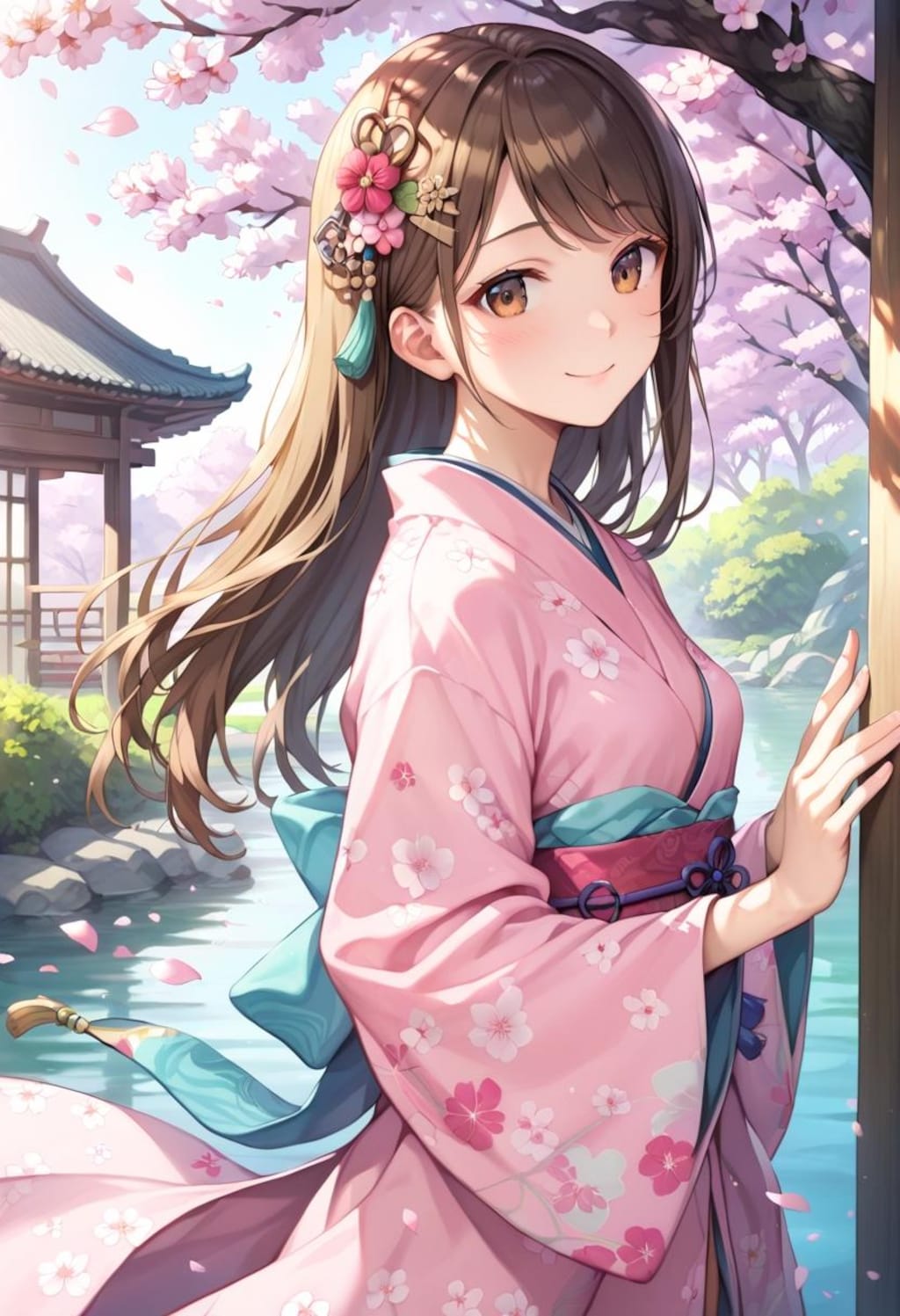 桜和服