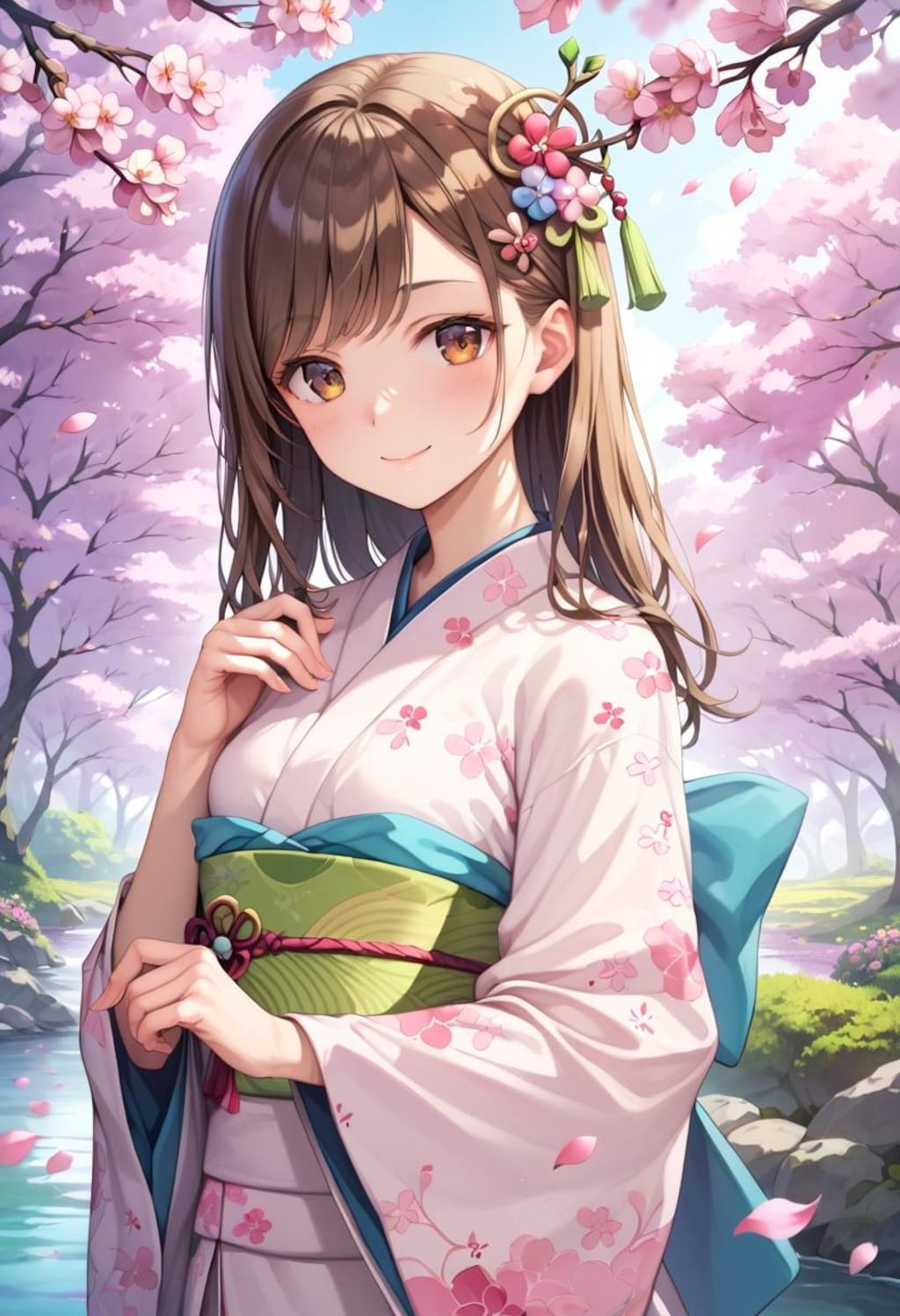 桜和服