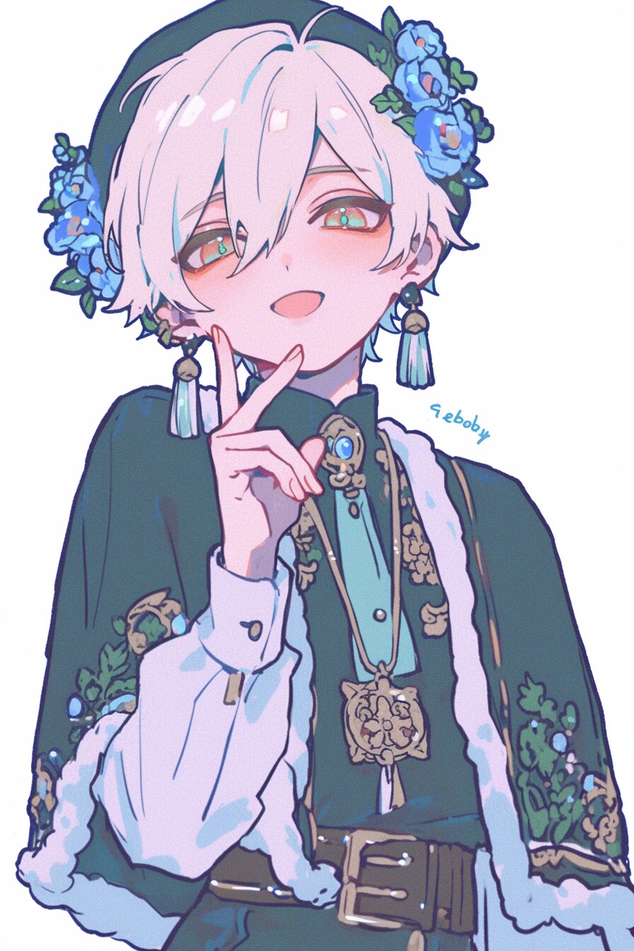 花飾りの少年