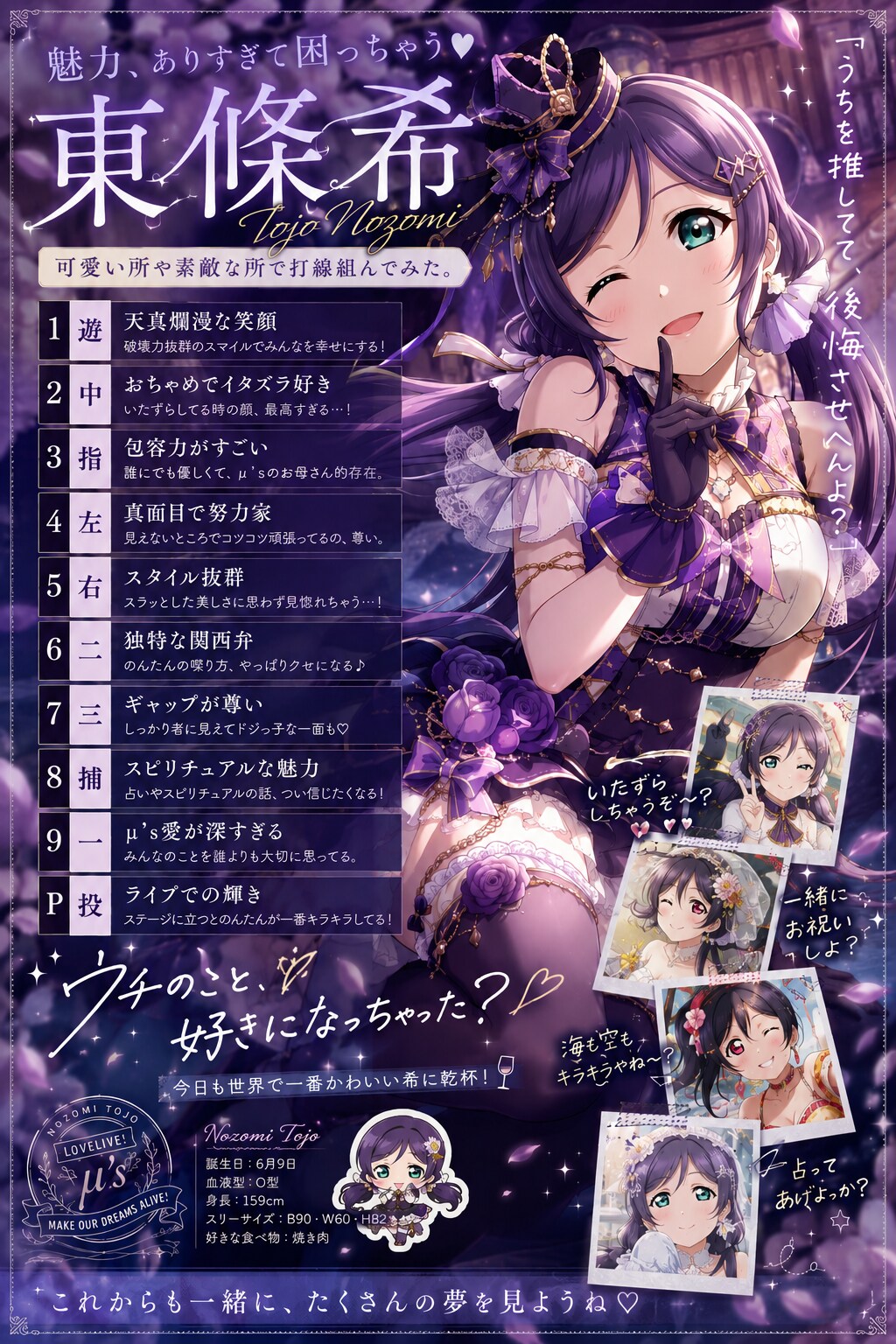 東條希で打線組んだ
