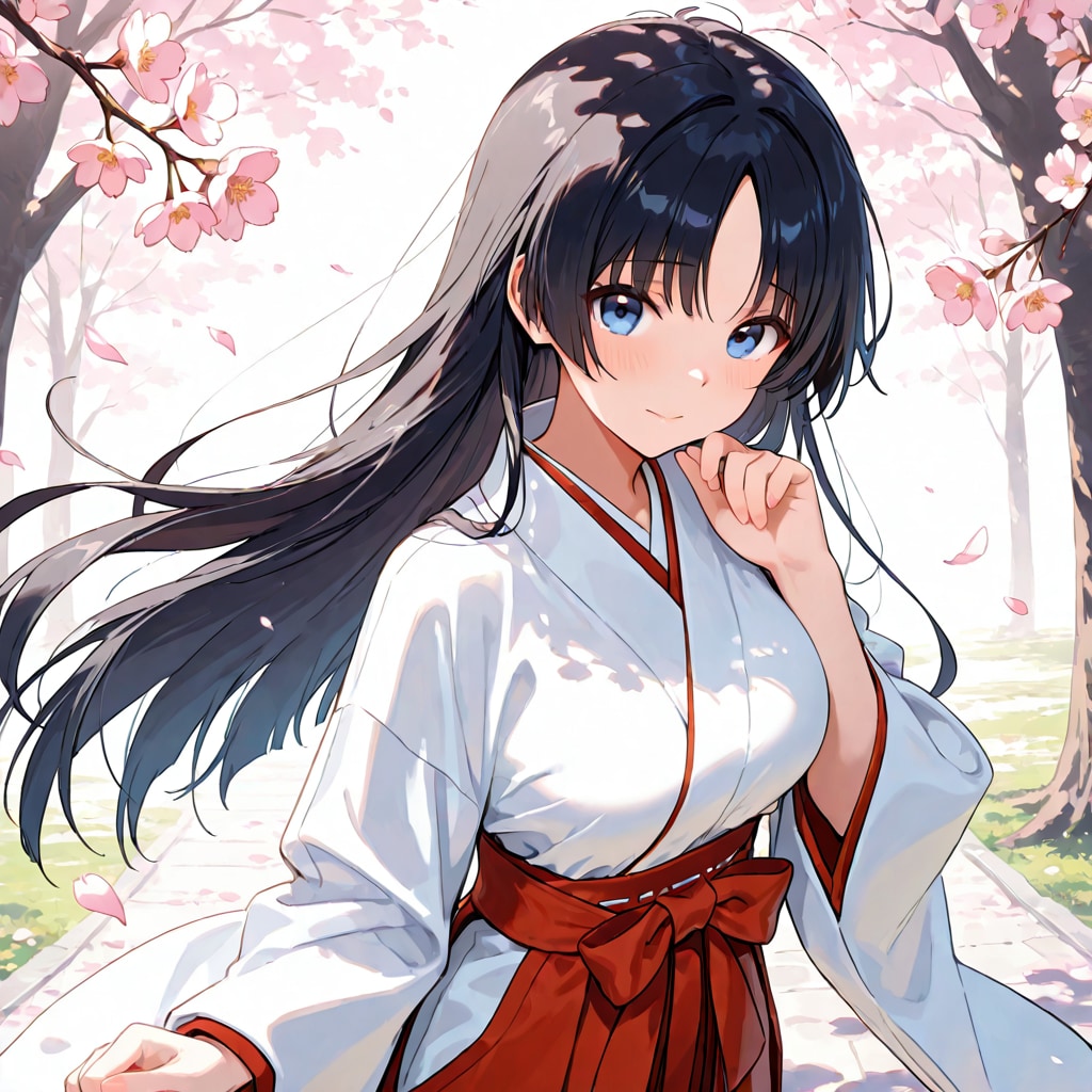 桜と巫女