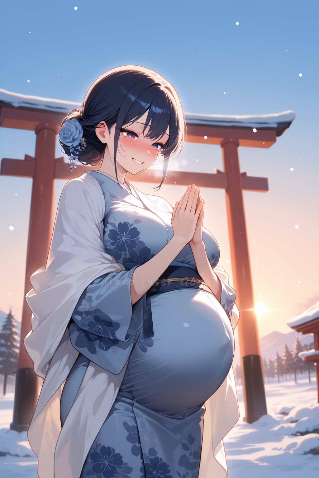 早朝の安産祈願