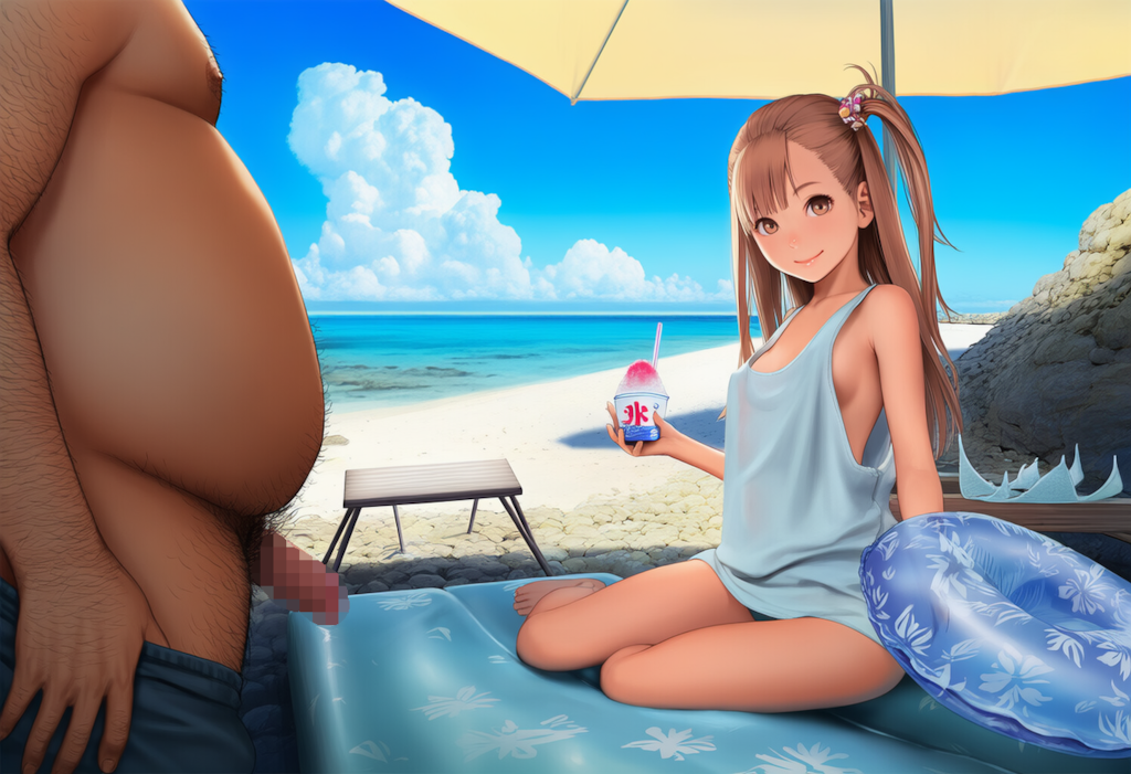 少女と男根を晒した男