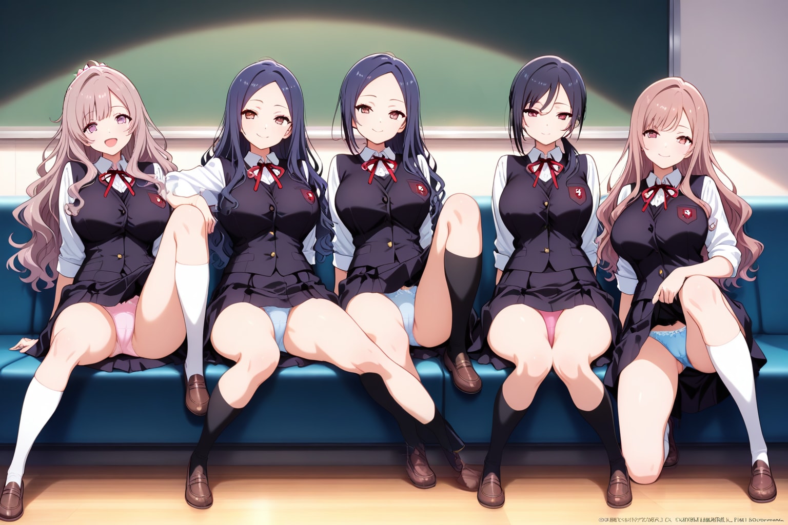 グループショットでパンチラ