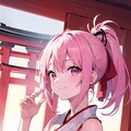 夕暮れの巫女さん 2枚目