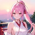夕暮れの巫女さん 3枚目