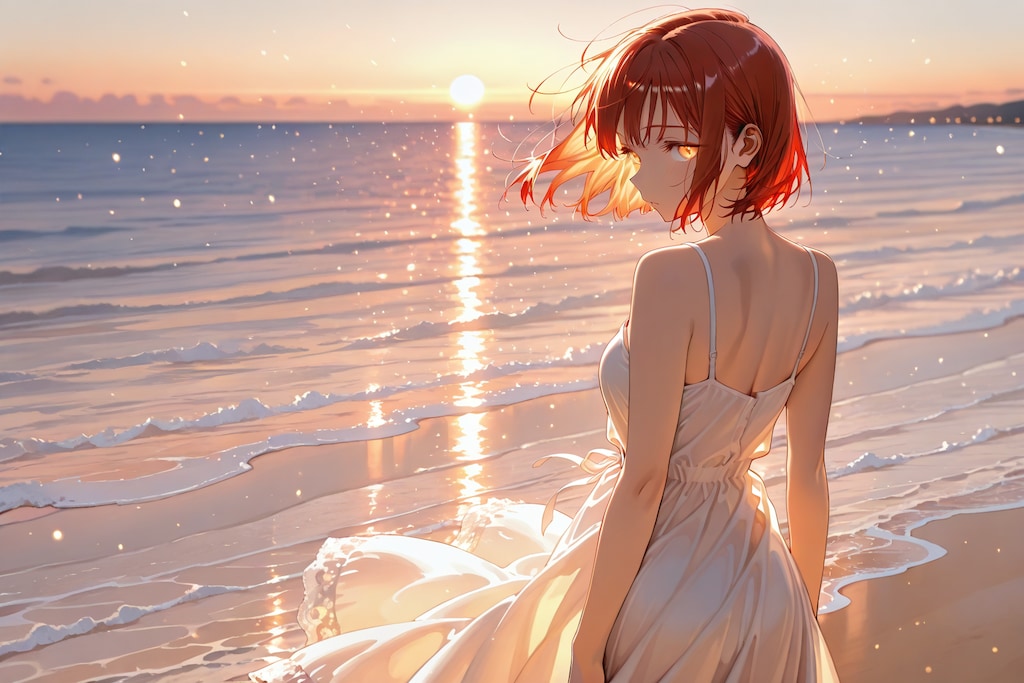 夕陽に溶け合う赤髪金眼（１）niji7　ECHIDNA