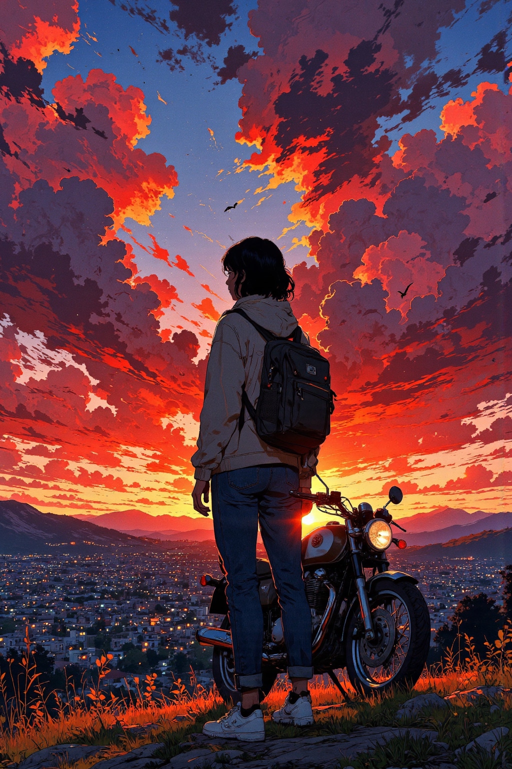 ツーリング先で出会った絶景 | の人気AIイラスト・グラビア