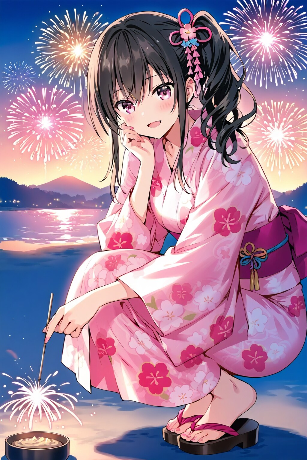 線香花火 | の人気AIイラスト・グラビア