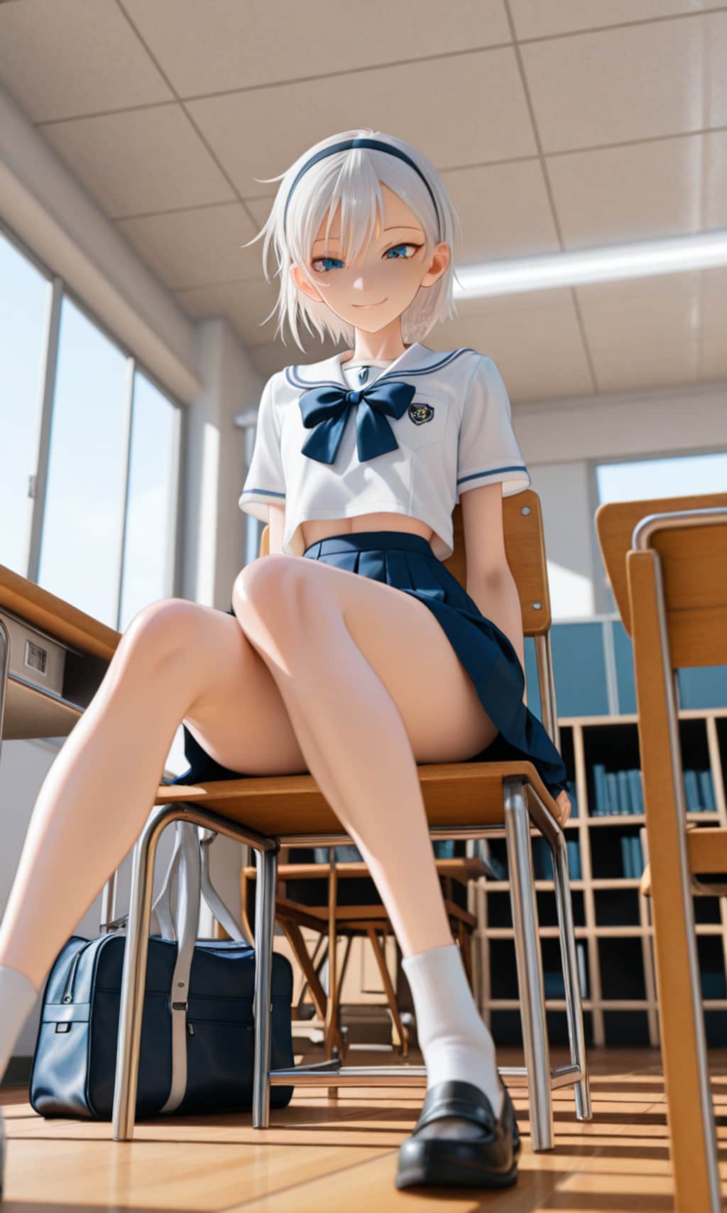 細身の彼女の学校生活