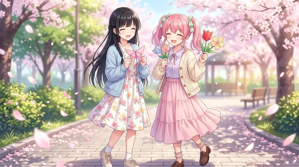 折り紙と春コーデ