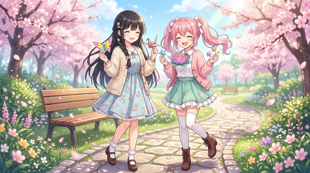 折り紙と春コーデ