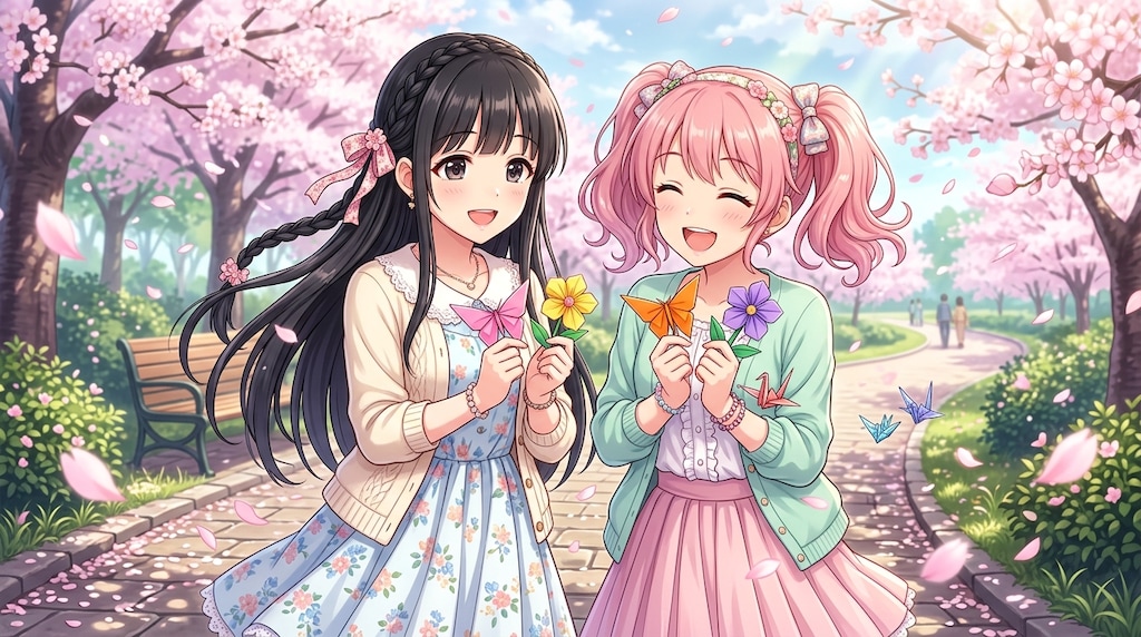 折り紙と春コーデ