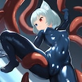 ぴっちりスーツとまの対触手バトル 5枚目