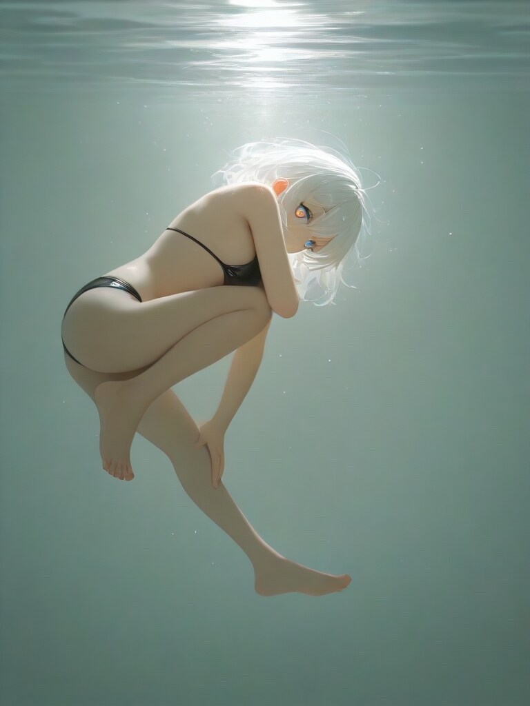 湖の中へ