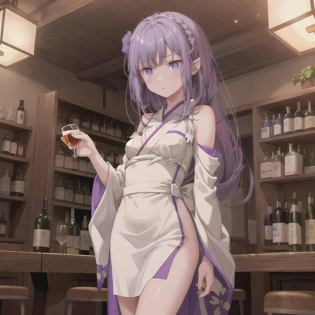 紫髪ロングで酒場の少女５