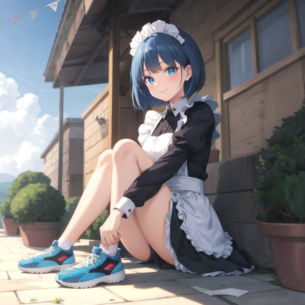 春の日とスニーカー履くあいちゃんと　弾
