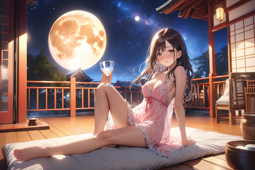 月と酒を堪能してリラックス