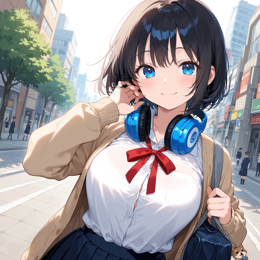 黒髪ショートヘアの犬系彼女