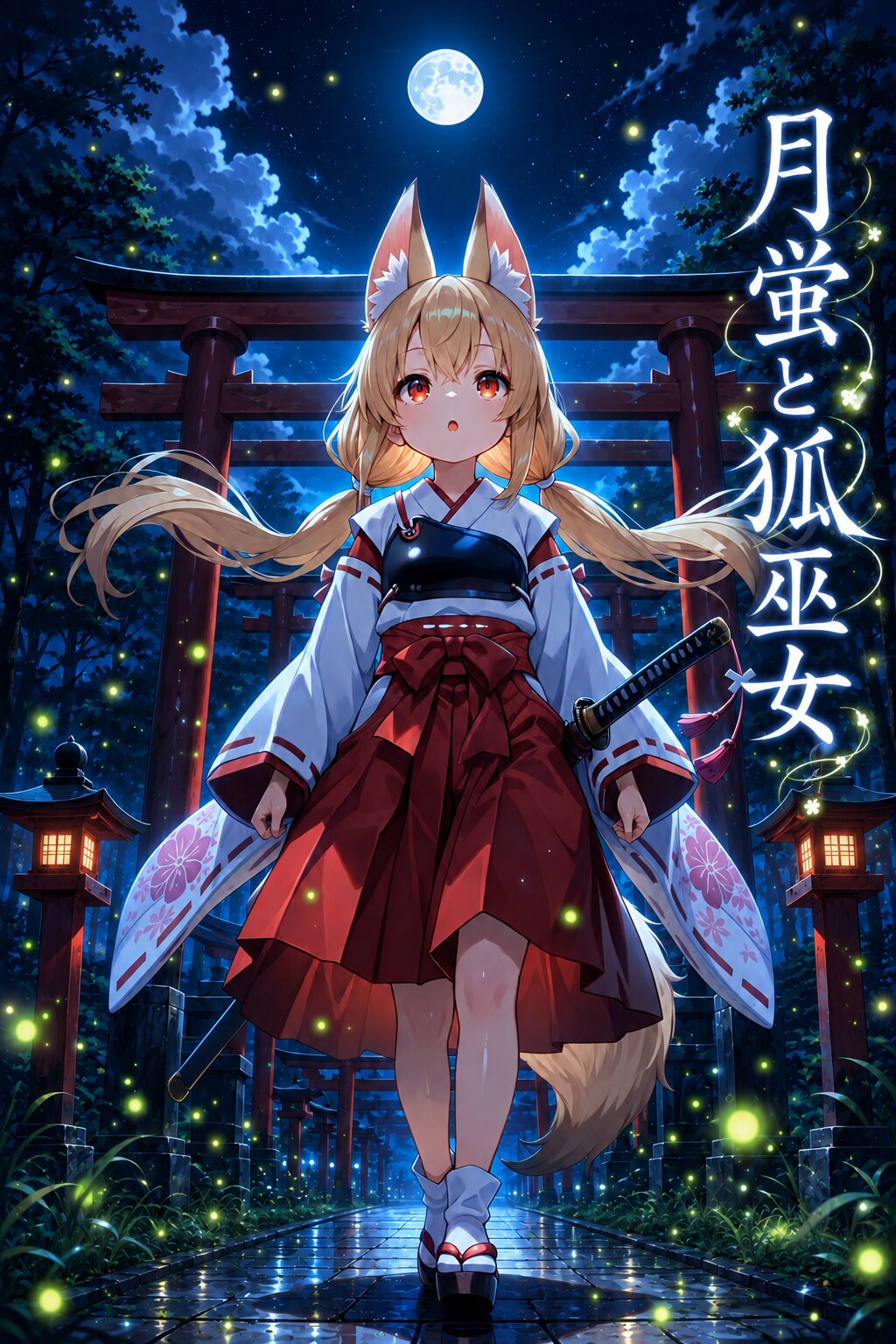 月蛍と狐巫女