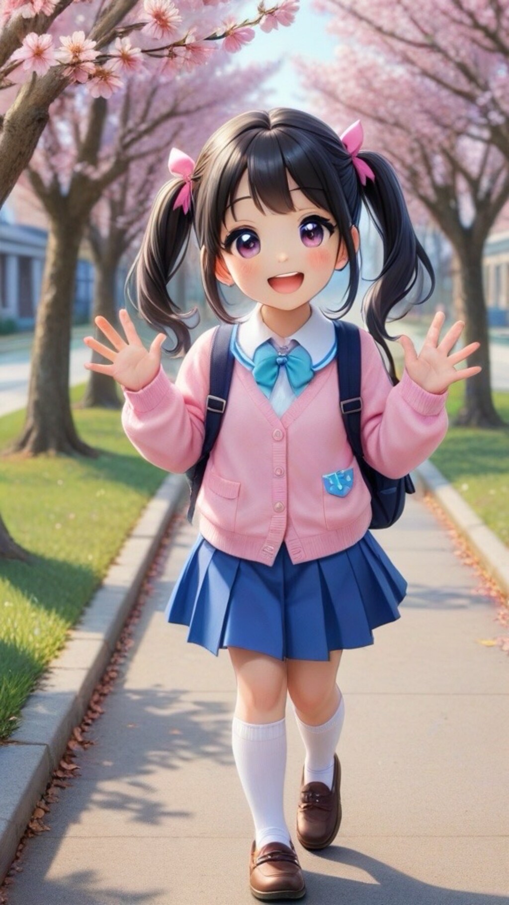 通学中の女の子