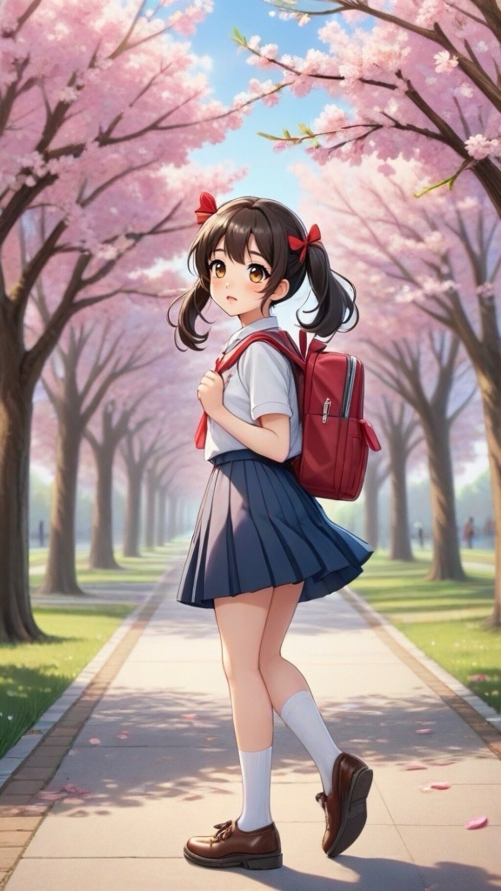 通学中の女の子