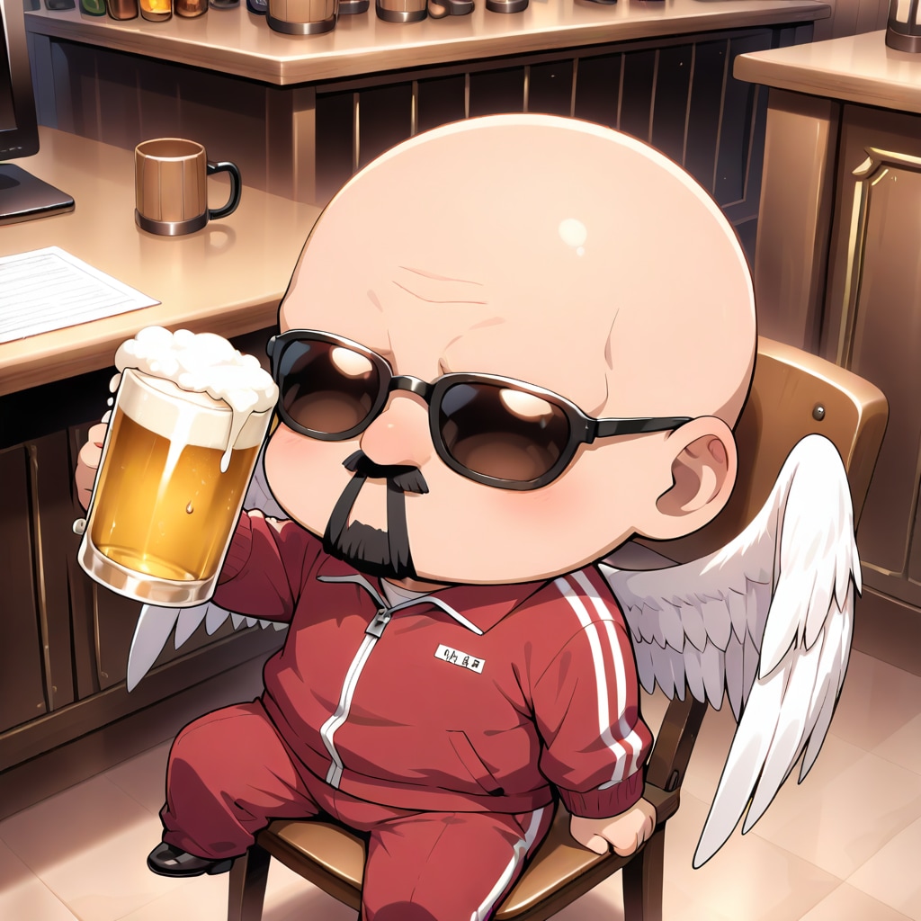 ビールを飲む小さいおっさん