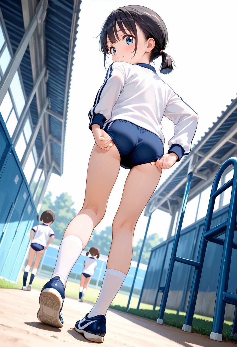 運動会前の少女たち