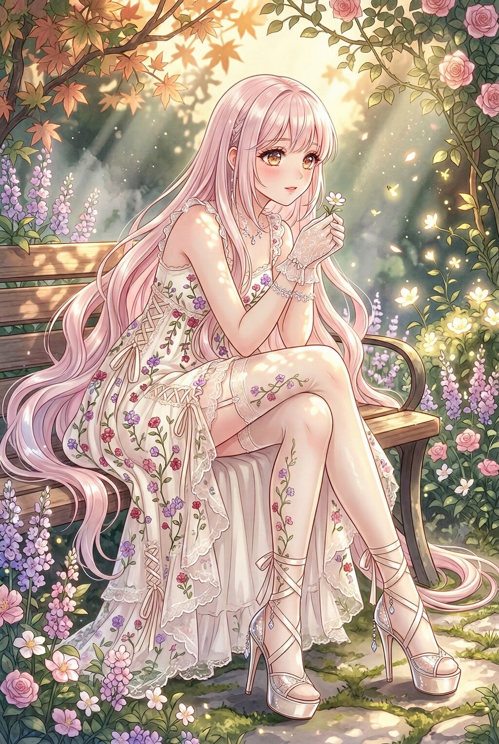 秘苑に囁く薄桃の幻想と蕾の吐息