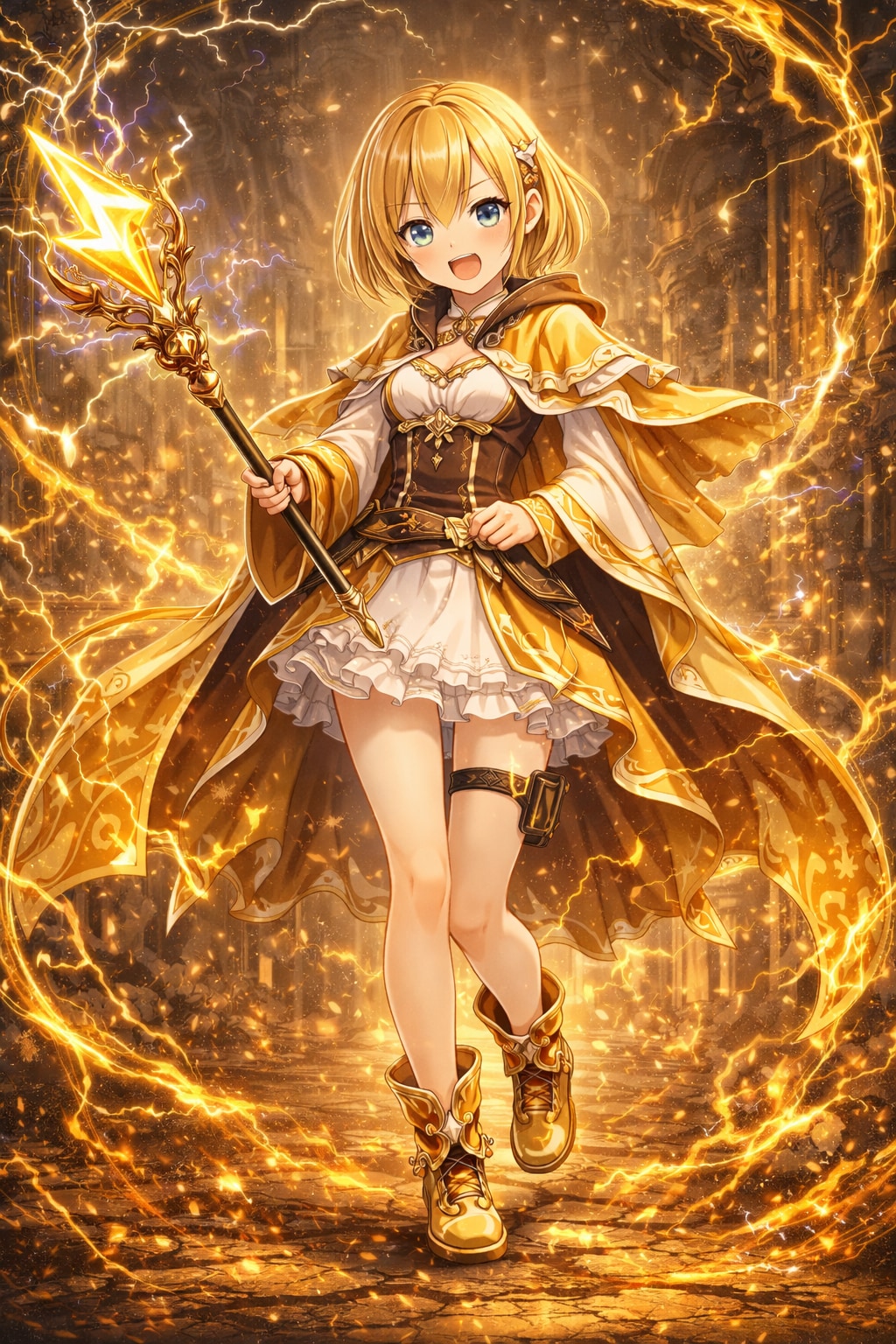 雷属性の魔法少女(ChatGPT)