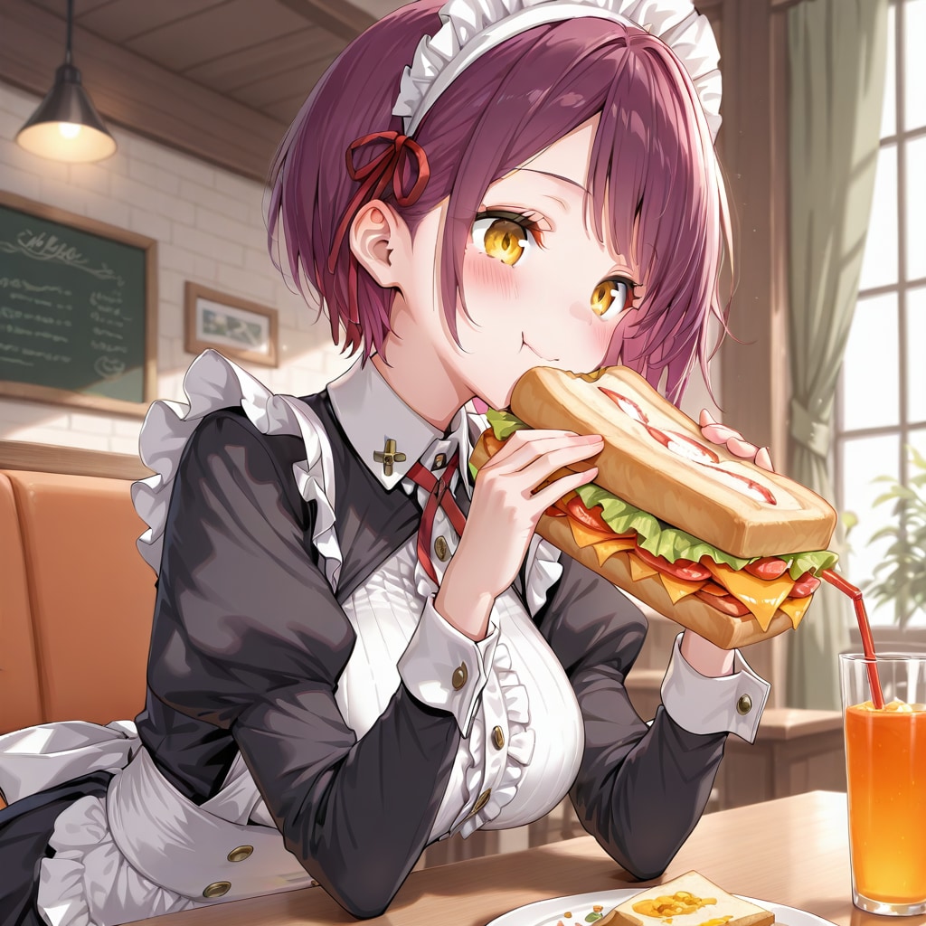 こんにちは（挨拶メイドの芽衣ちゃん） | の人気AIイラスト・グラビア