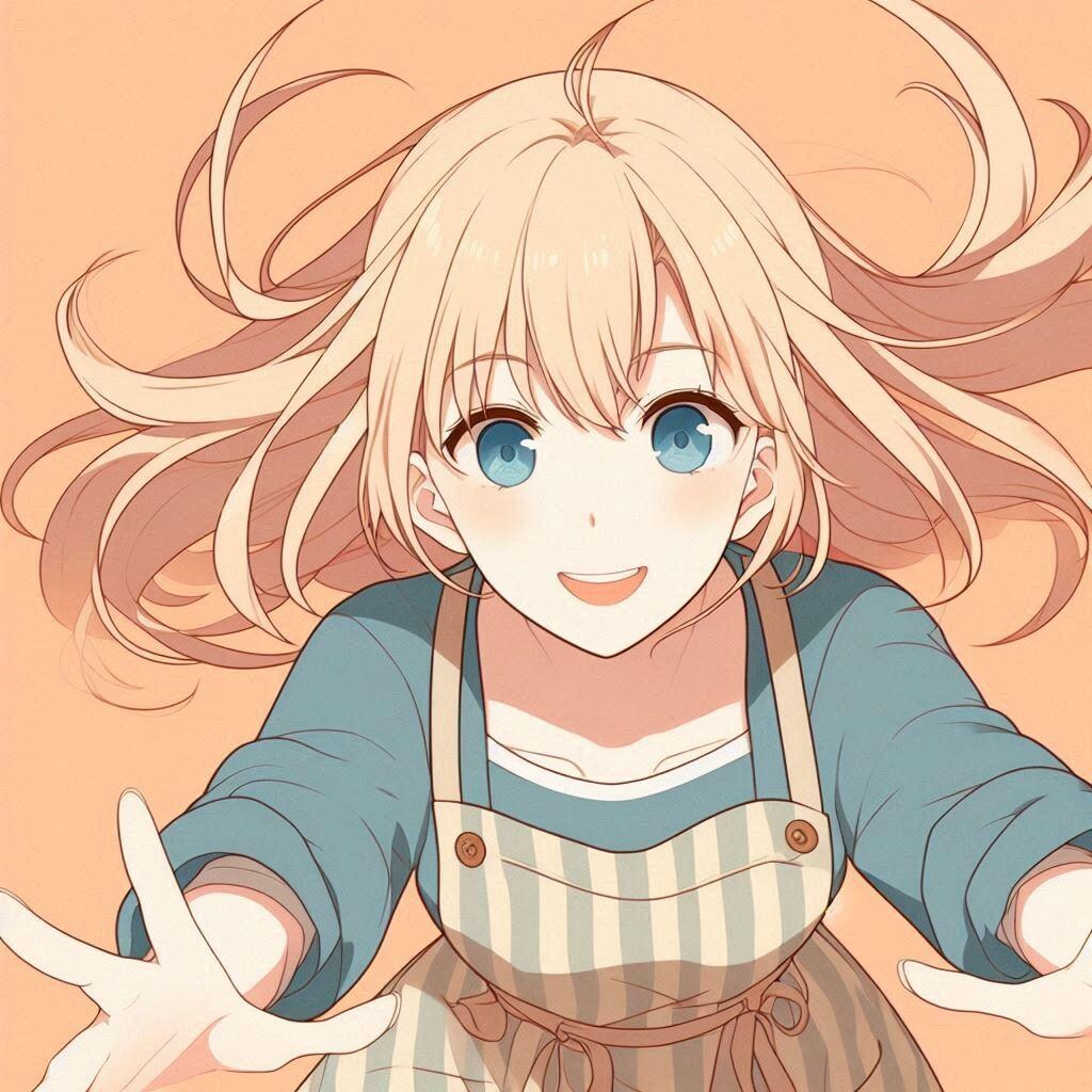 にっこりエプロン少女