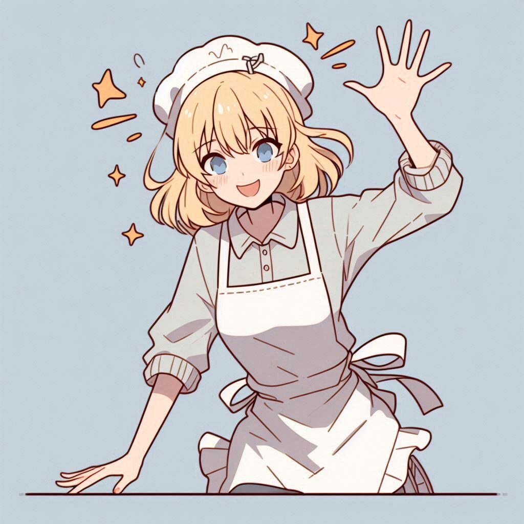 にっこりエプロン少女