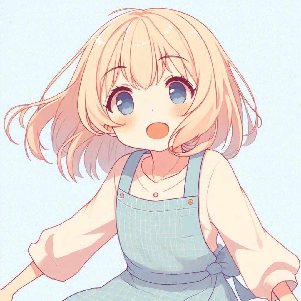 にっこりエプロン少女