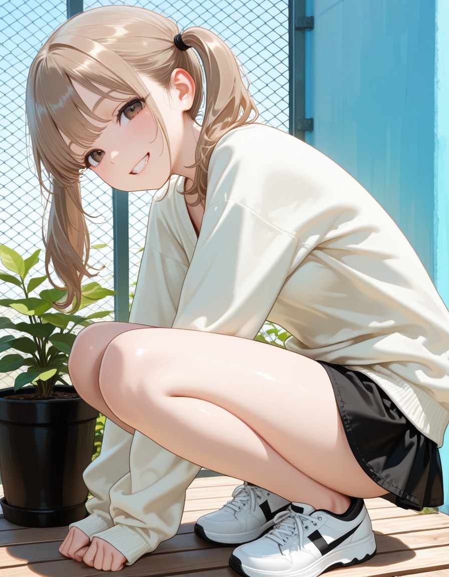 ベランダで | の人気AIイラスト・グラビア