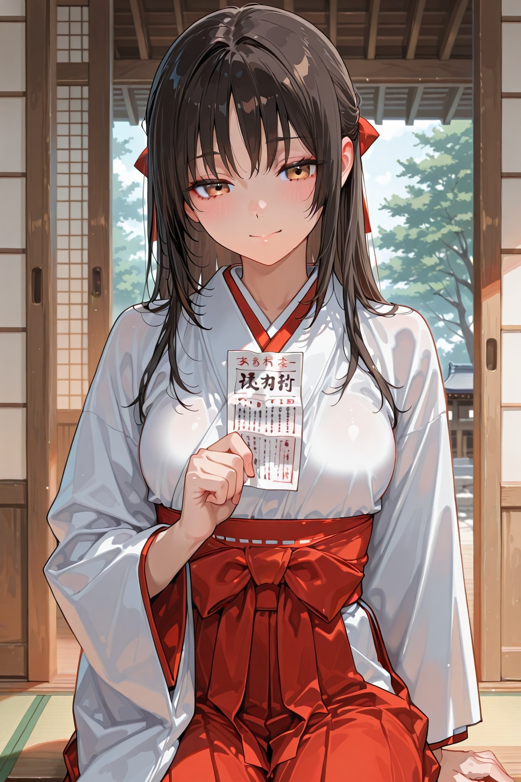 巫女とお札