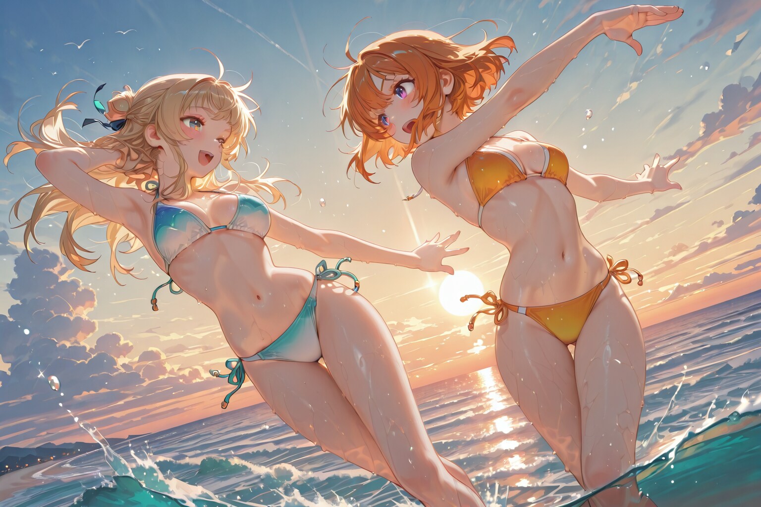 #COFFEE 試作版「ビキニ水着の美少女たち」　ーサンプルプロンプト流用参照ー